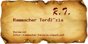 Rammacher Terézia névjegykártya